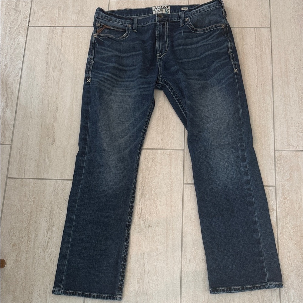 Ariat Men's Slim Fit M7 Straight Jeans in Deep Indigo